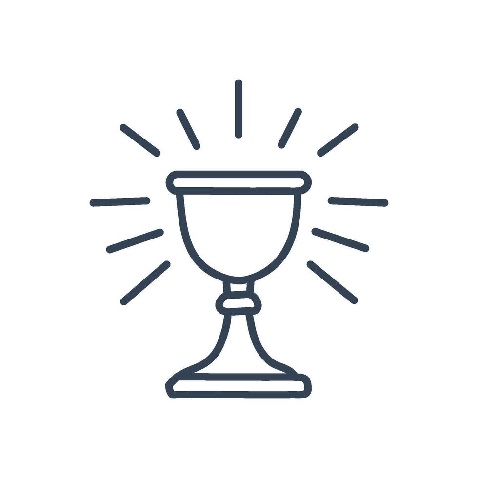 An elegant, minimalist chalice with smooth curves, standing alone in the center of a white background. vector