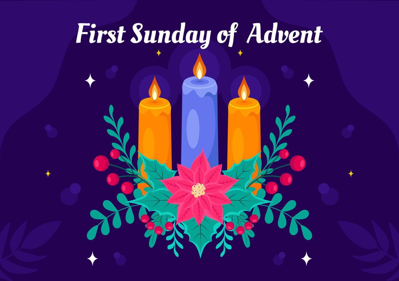 Illustration of the First Sunday of Advent, Marking the Start of a New Liturgical Year vector