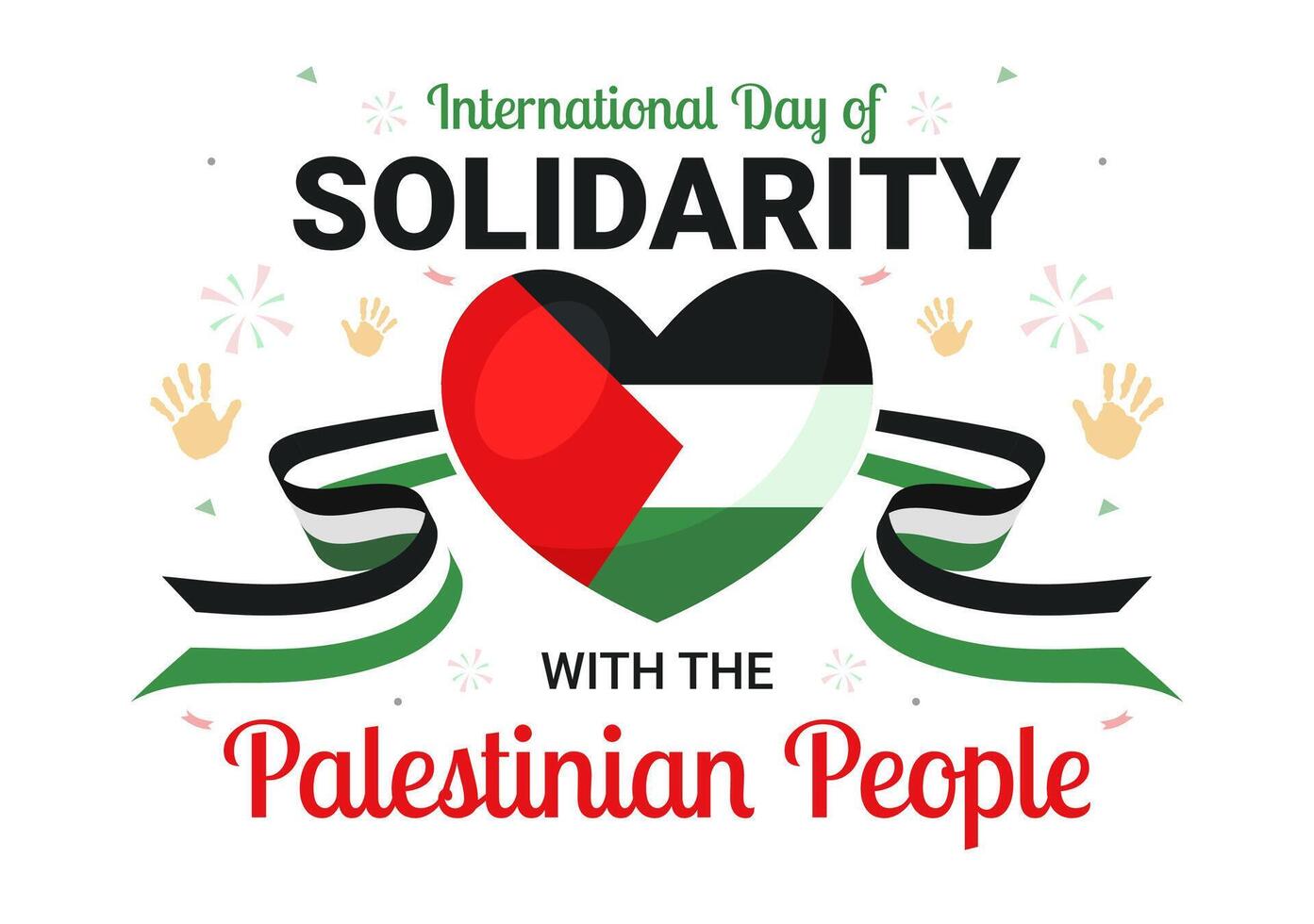 29 November International Day of Solidarity with the Palestinian People Design with Waving Flag vector