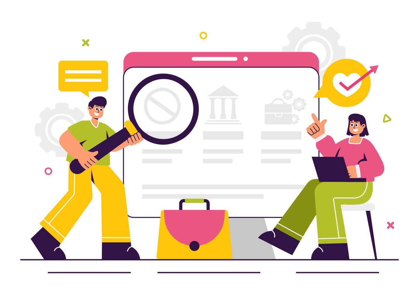 Flat Cartoon NGO Illustration Representing Community and Social Needs vector