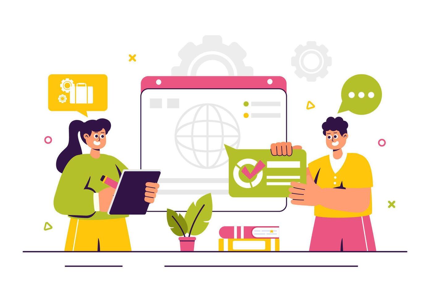 Illustration of a Charity NGO Working on Political and Social Change in Flat Background vector