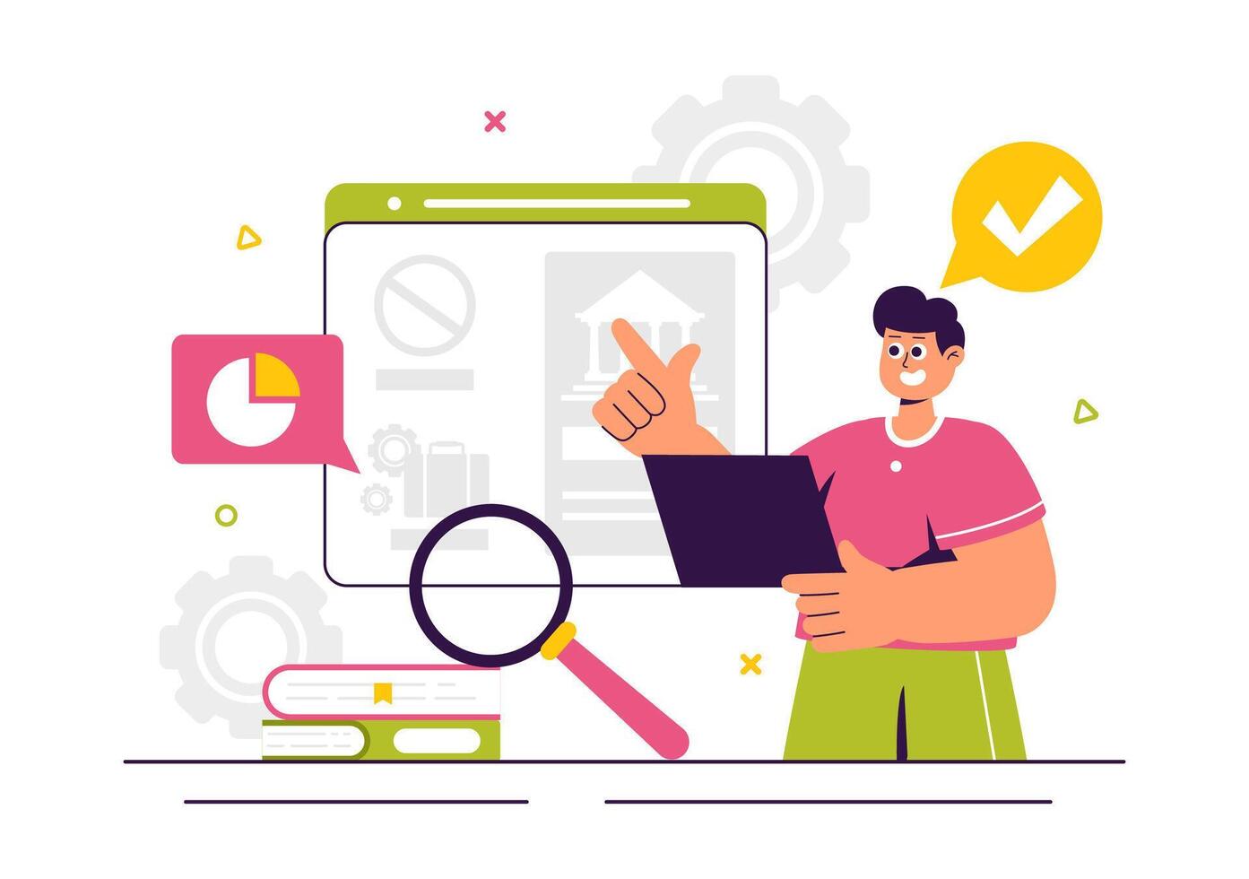 Non-Profit Organization Illustration Focused on Social Justice in Flat Style vector