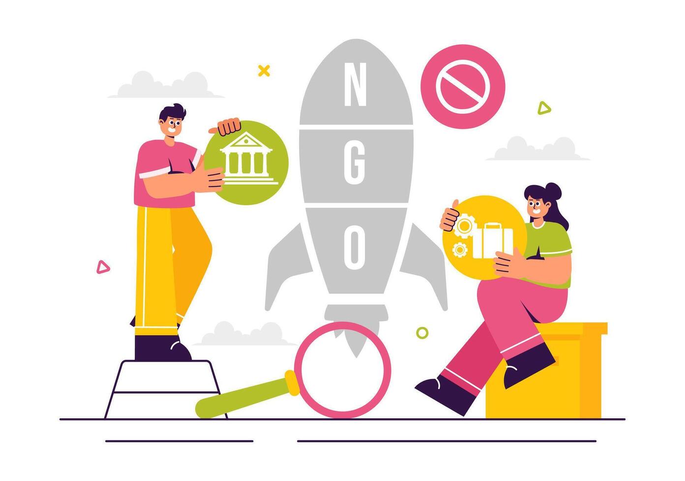 Humanitarian NGO Illustration Promoting Social Equality in Flat Style vector