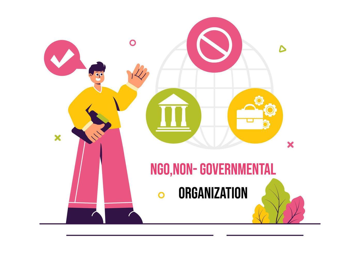 Illustration of an NGO Supporting Political and Social Advocacy in Flat Cartoon Design vector