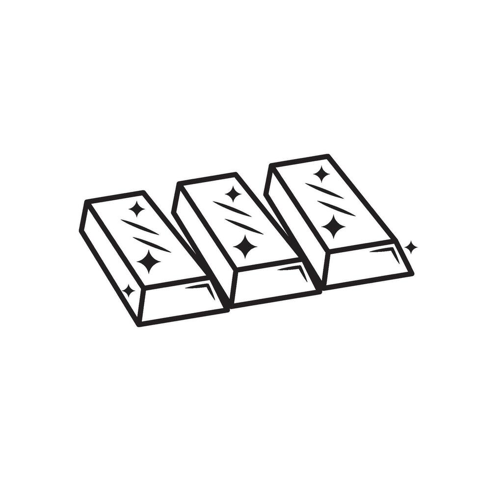 gold bar line icon element design template vector