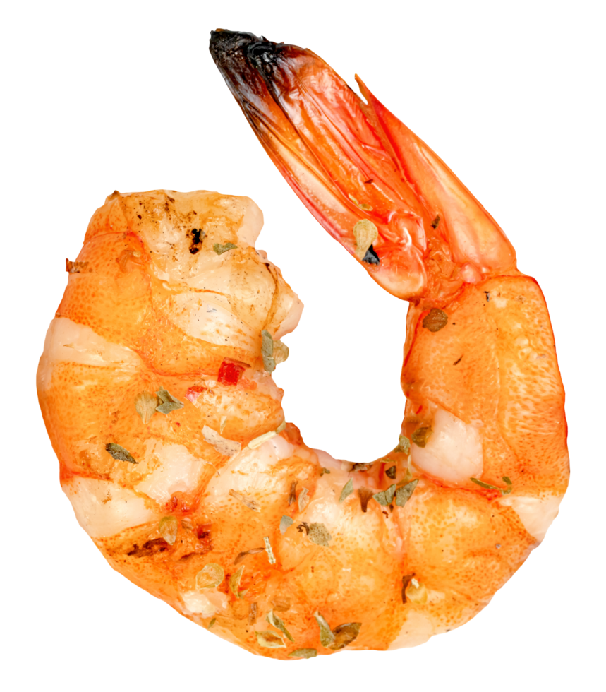 roasted peeled prawn isolated png