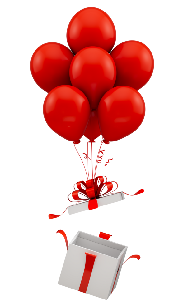 Open Surprise Gift Box 3D on transparent background png