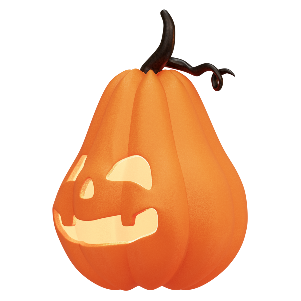 3D Halloween pumpkin carving character element wiht Halloween holiday and Thanksgiving Day. Jack O Lantern concept png