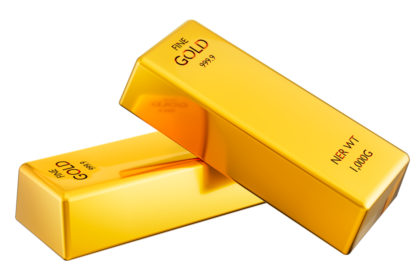 Gold bar stack isolated on transparent background Investment financial wealth concept png