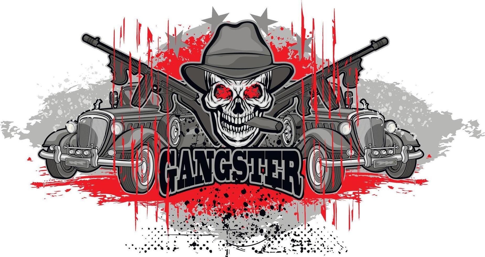 gangster grunge skull vector