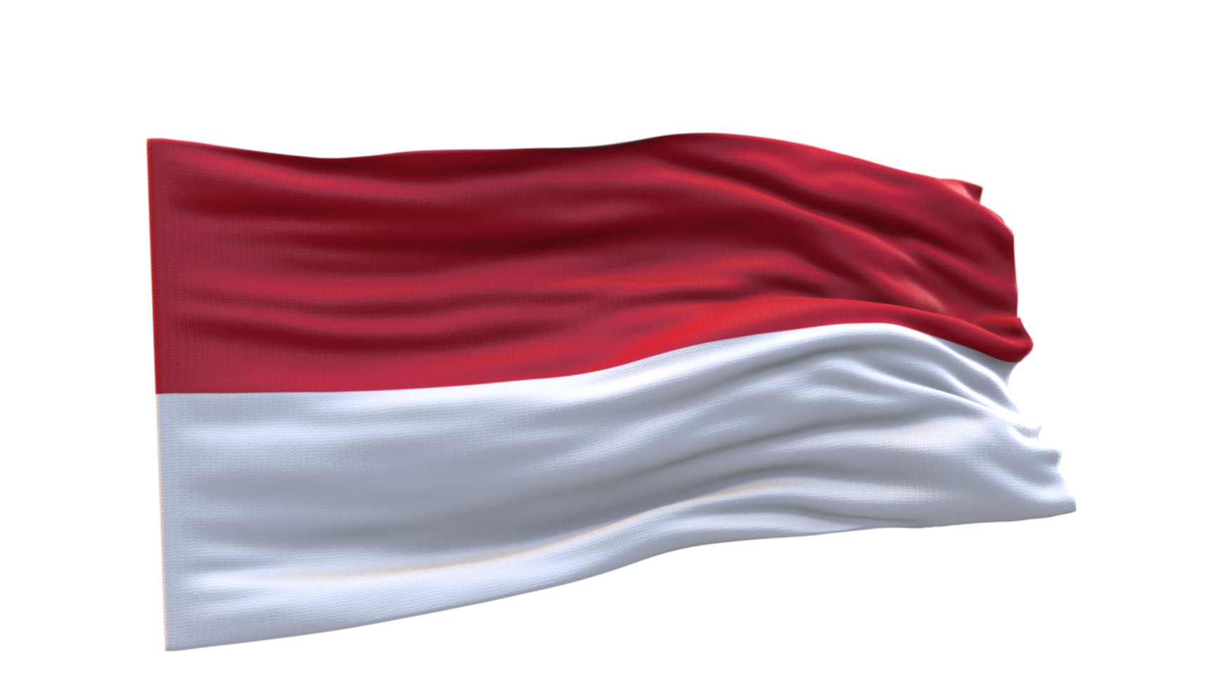 Indonesia Flag 3d render waving fabric textured clipart transparent background image png