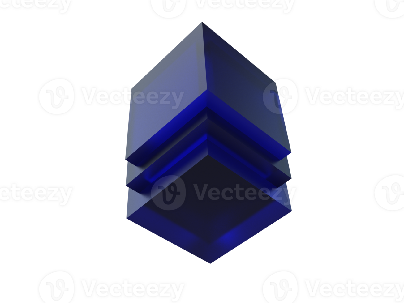 abstract cubic artefact shape with a transparent background png