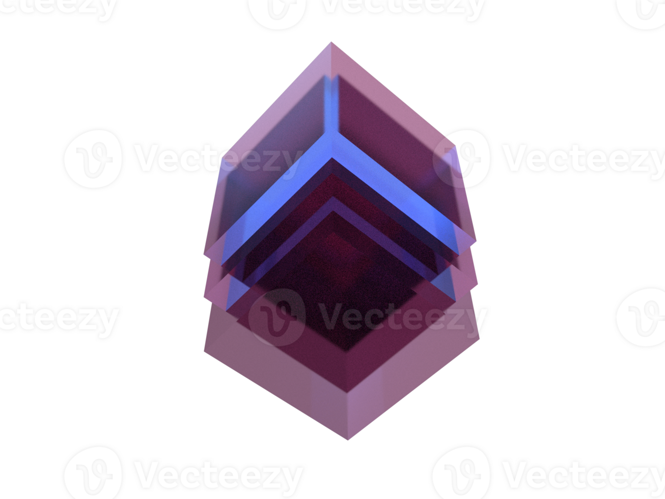 abstract cubic artefact shape with a transparent background png
