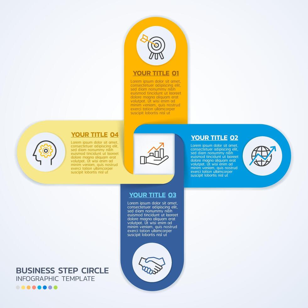 4 step business infographic diagram template vector