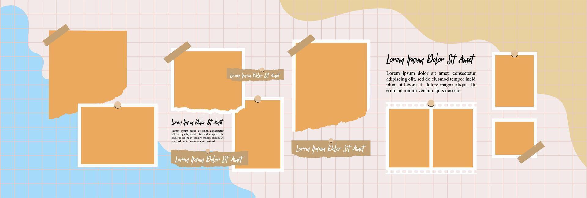 photo collage design template vector