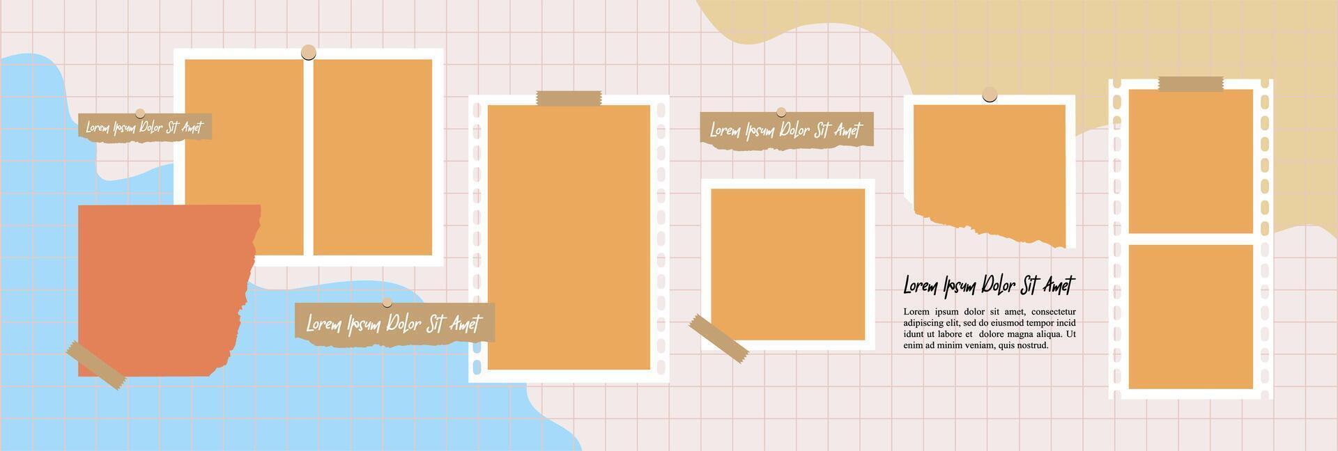 Collage grid photo effect vector