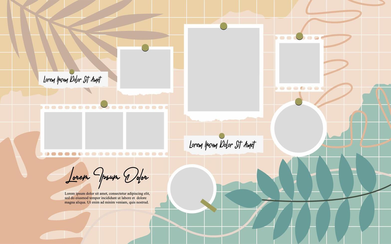 photos frame collage layout vector