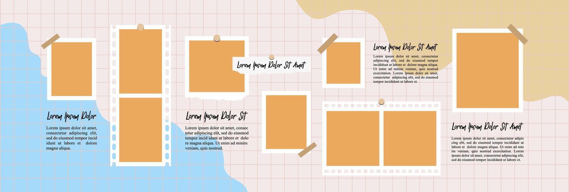 blank picture collage template vector