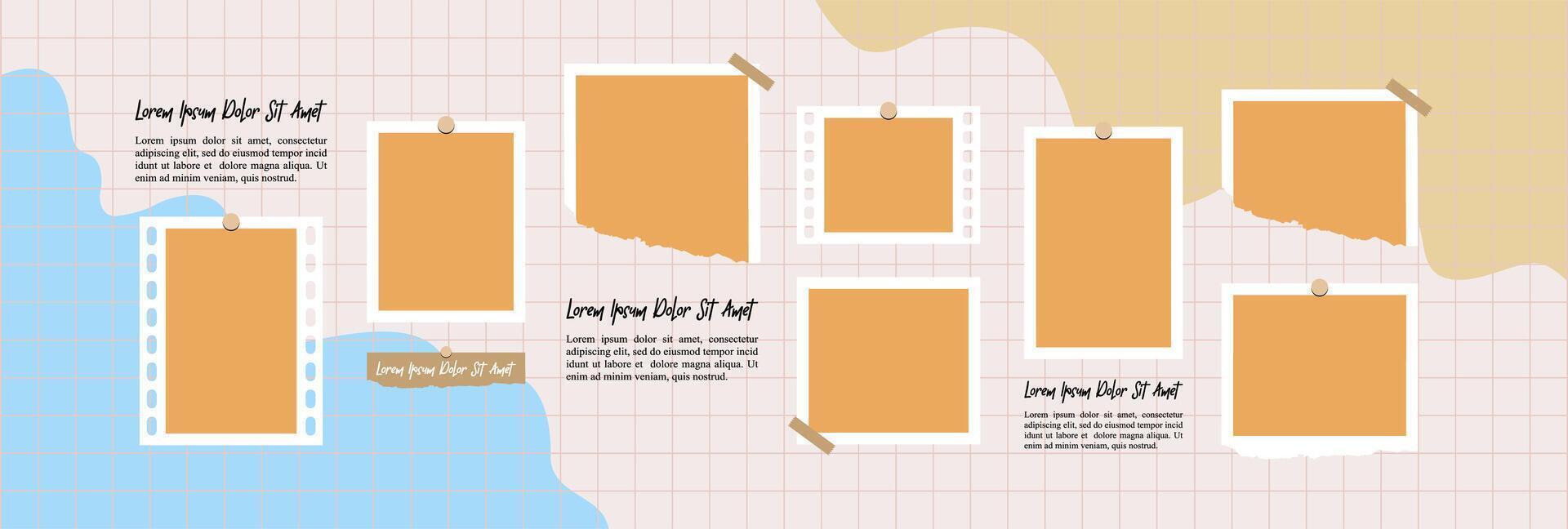 digital photo wall picture collage template vector