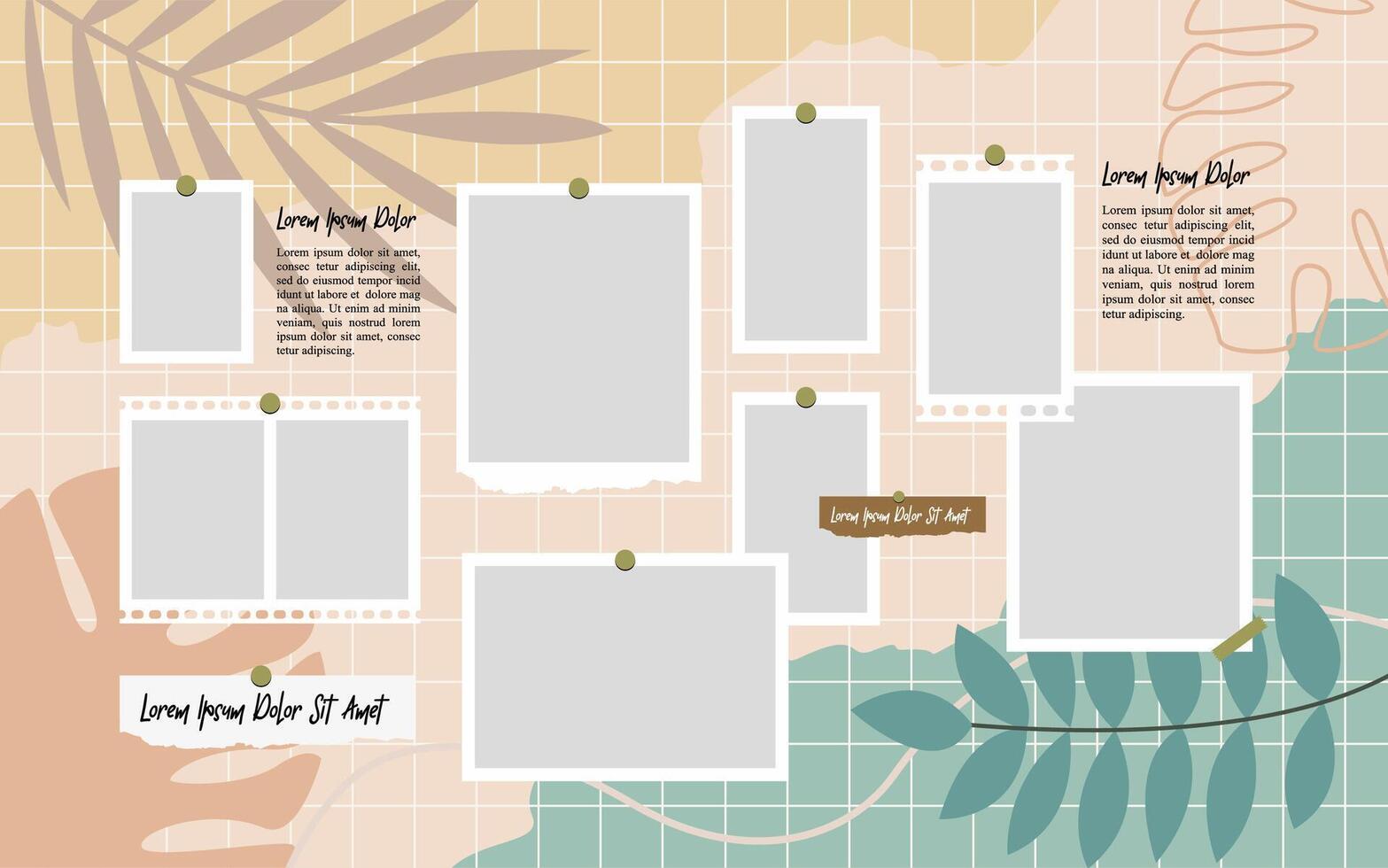 Pictures or photos frame collage vector