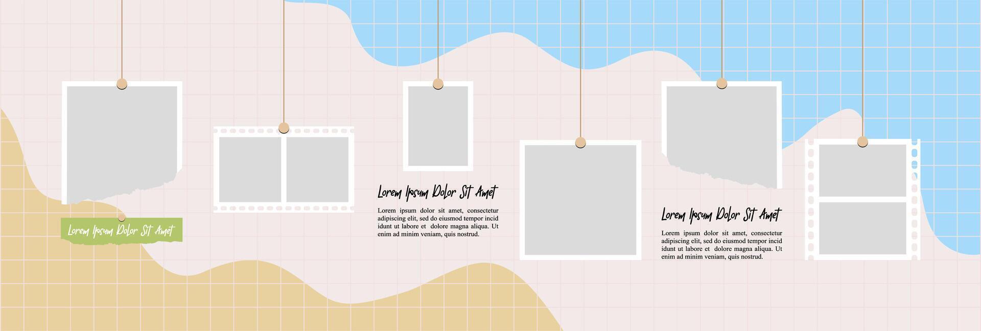 Blanck photo frame collage collection vector
