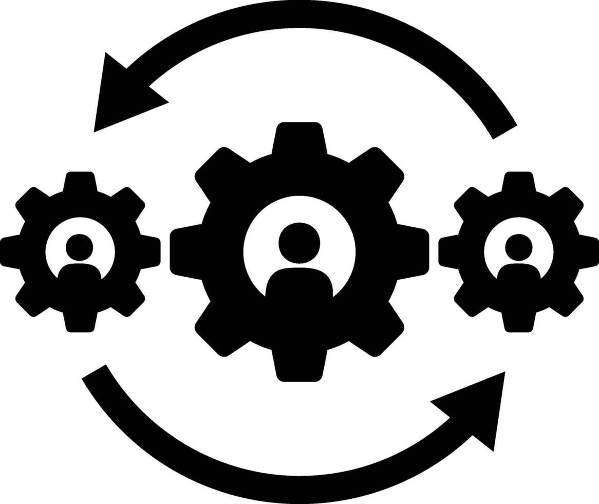 Business operation icon. Workflow process icon. Operation and automation symbol for business and industry vector