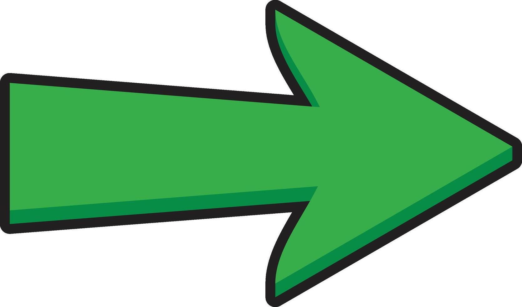Green arrow right direction isolated on white background vector