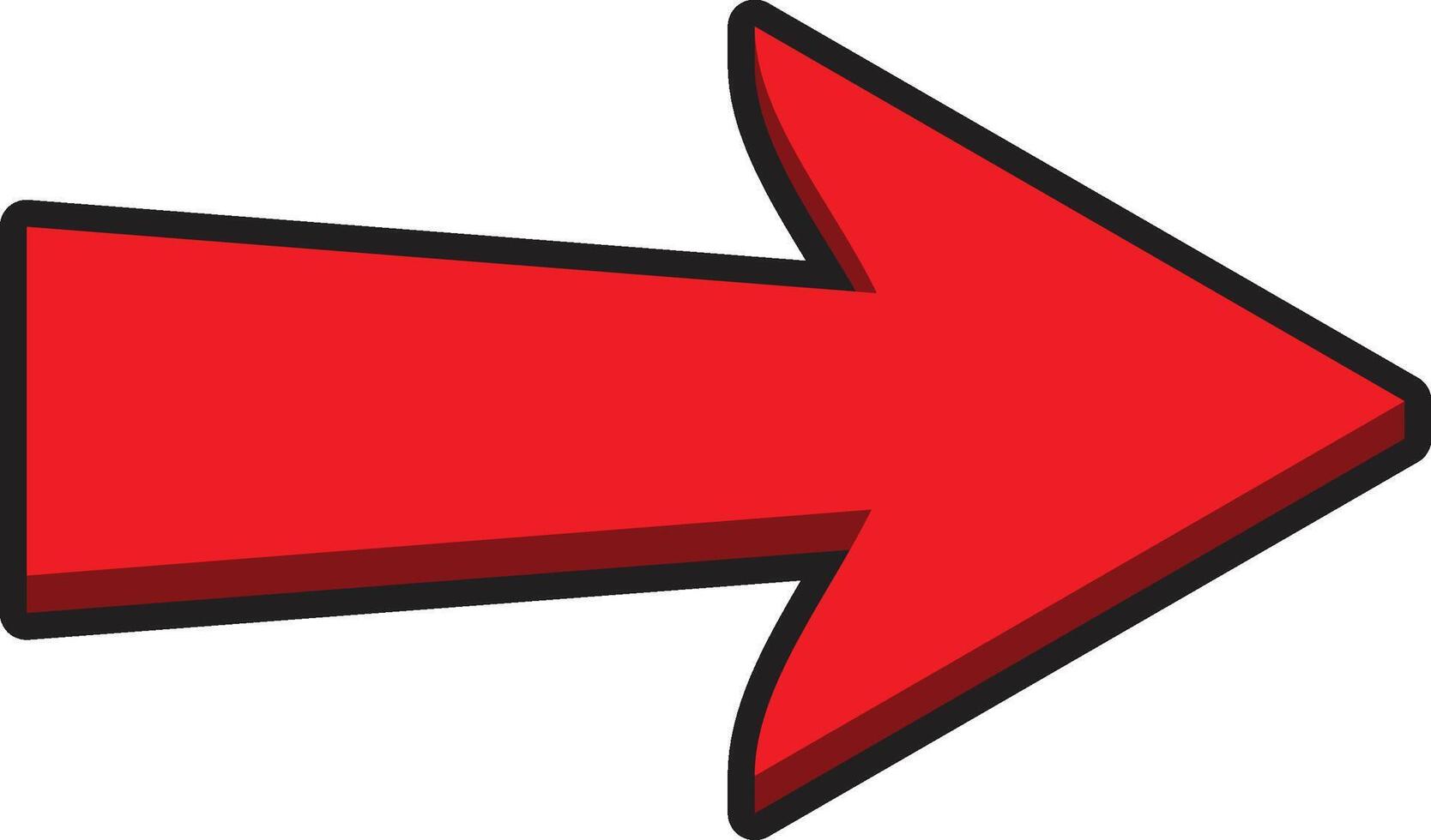 Red arrow icon. Right arrow symbol vector