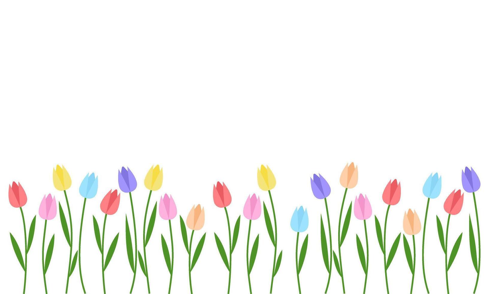 Color Tulips isolated on white background. vector