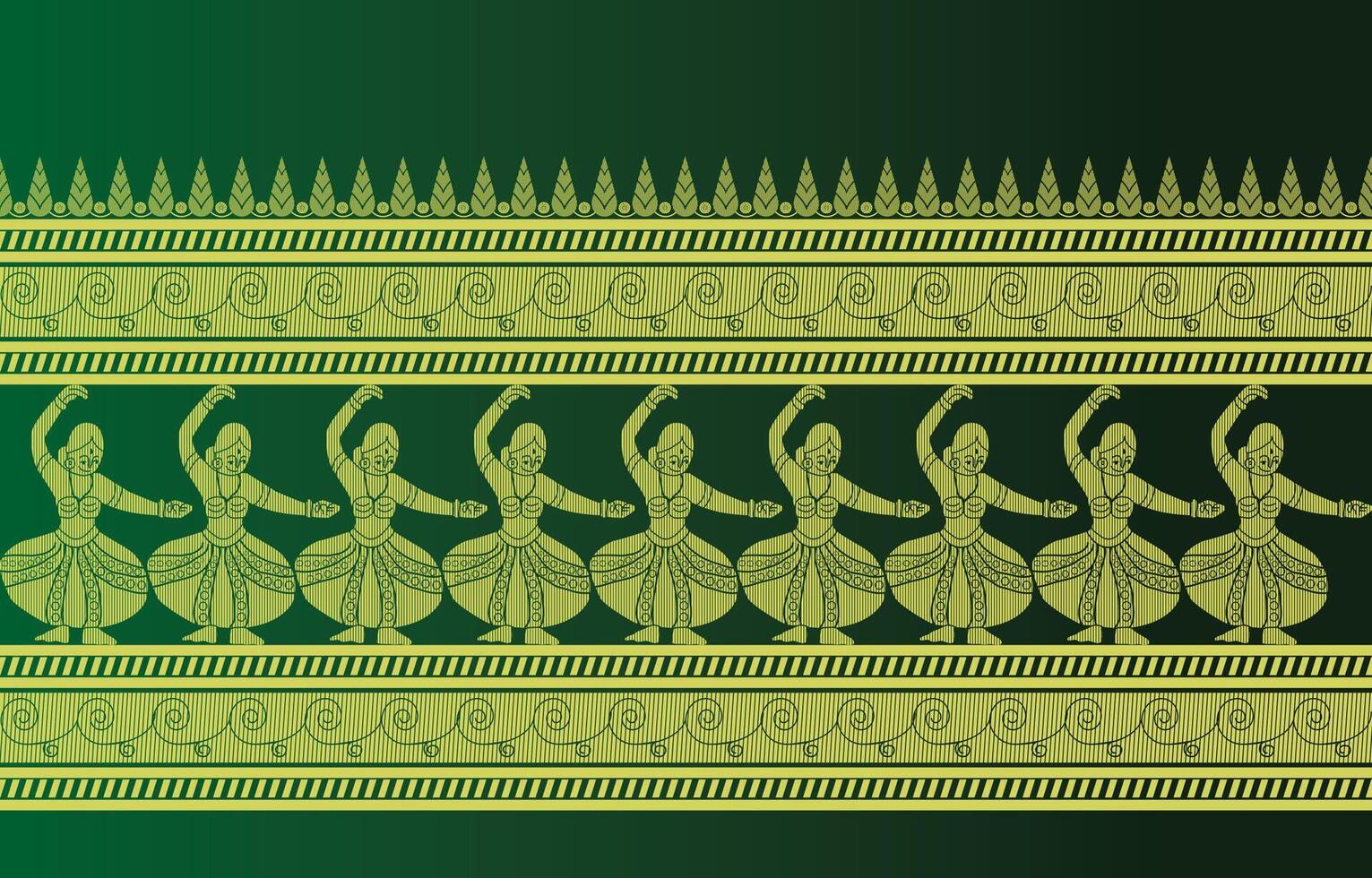 dancer saree border with double border vector
