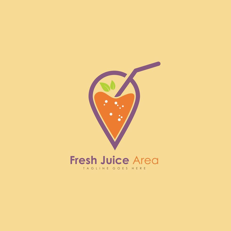 Fresh juice area logo design vector