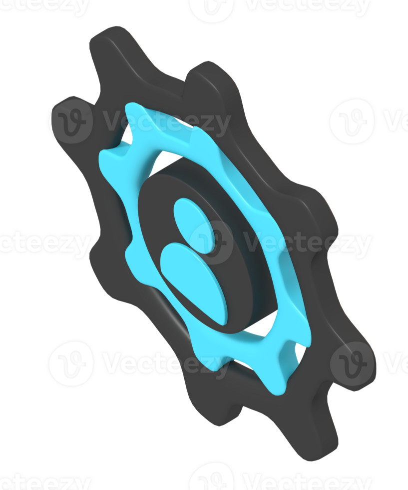 3D User Settings Gear Icon Illustration png