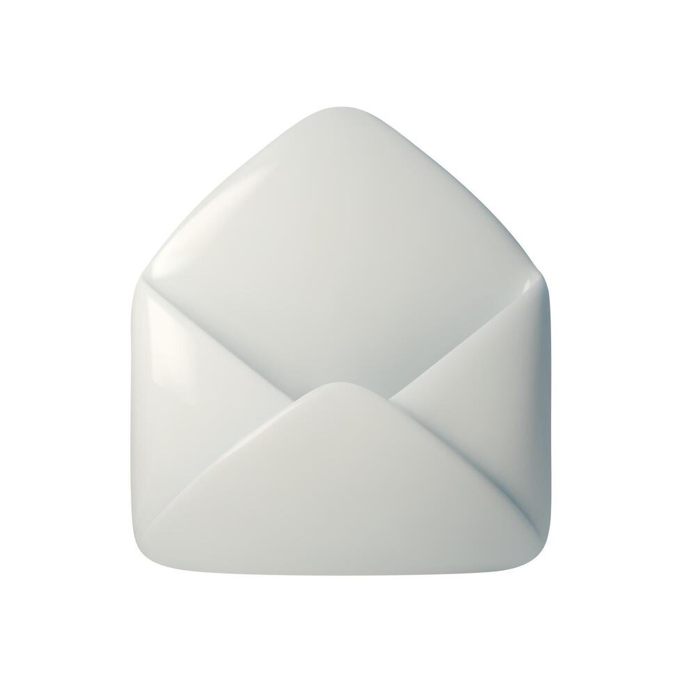 3D illustration of a white envelope. Suitable for use in projects related to communication, sending letters, email, postal services, and business correspondence vector