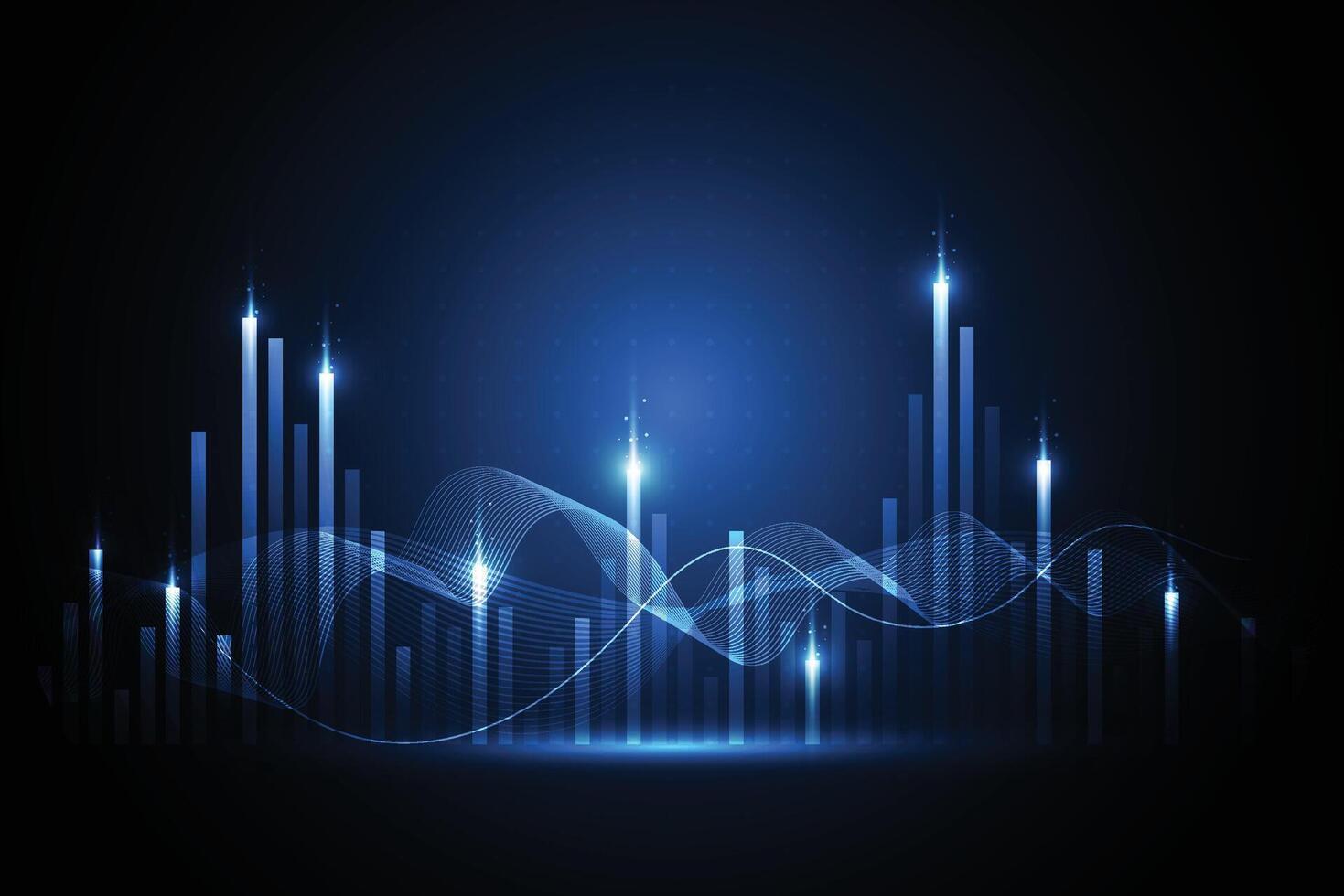 Business candle stick graph chart of stock market investment trading on white background design. Bullish point, Trend of graph vector
