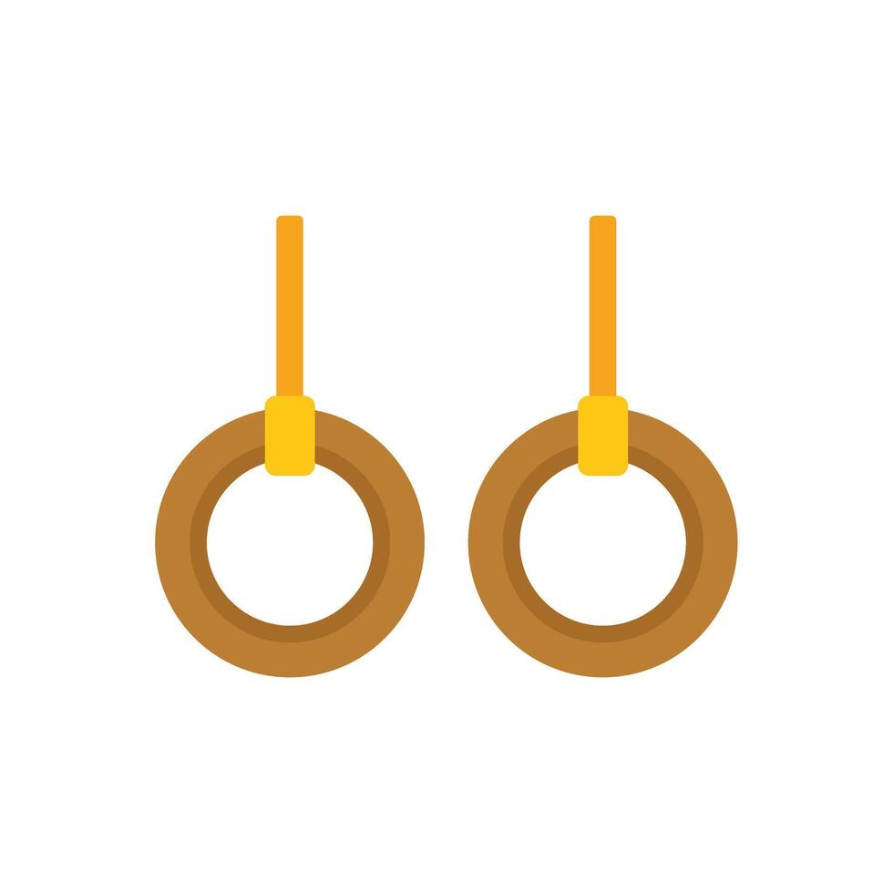 Pair of gymnastic rings hanging on straps icon vector