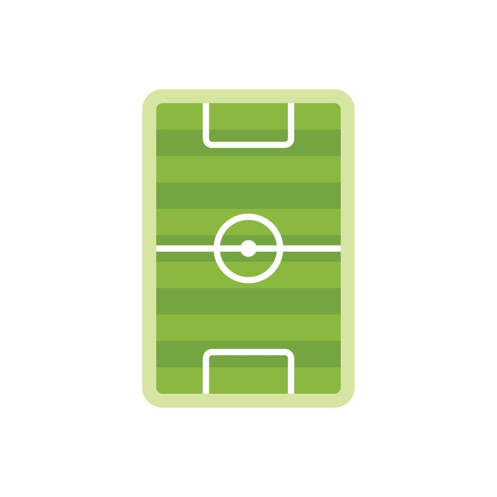Soccer field top view showing half of field with center circle vector