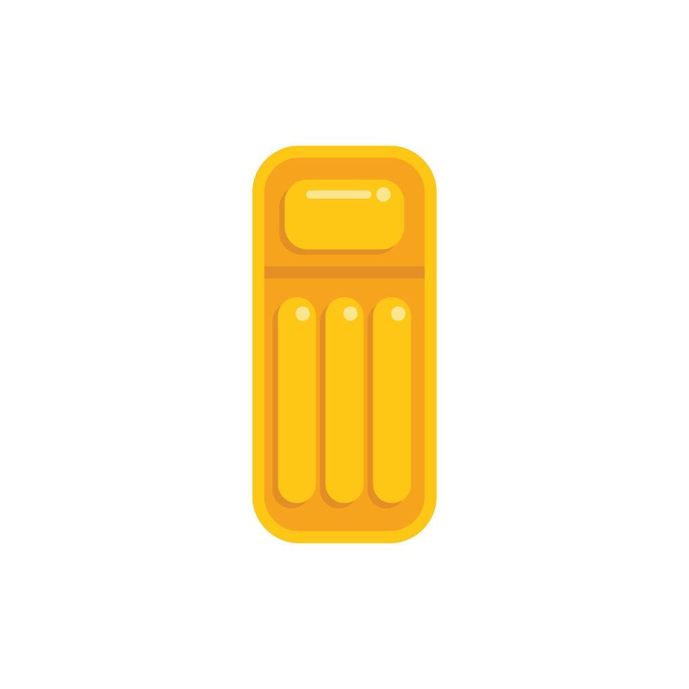 Yellow pool raft floating on water for sunbathing and relaxing on summer vacation vector