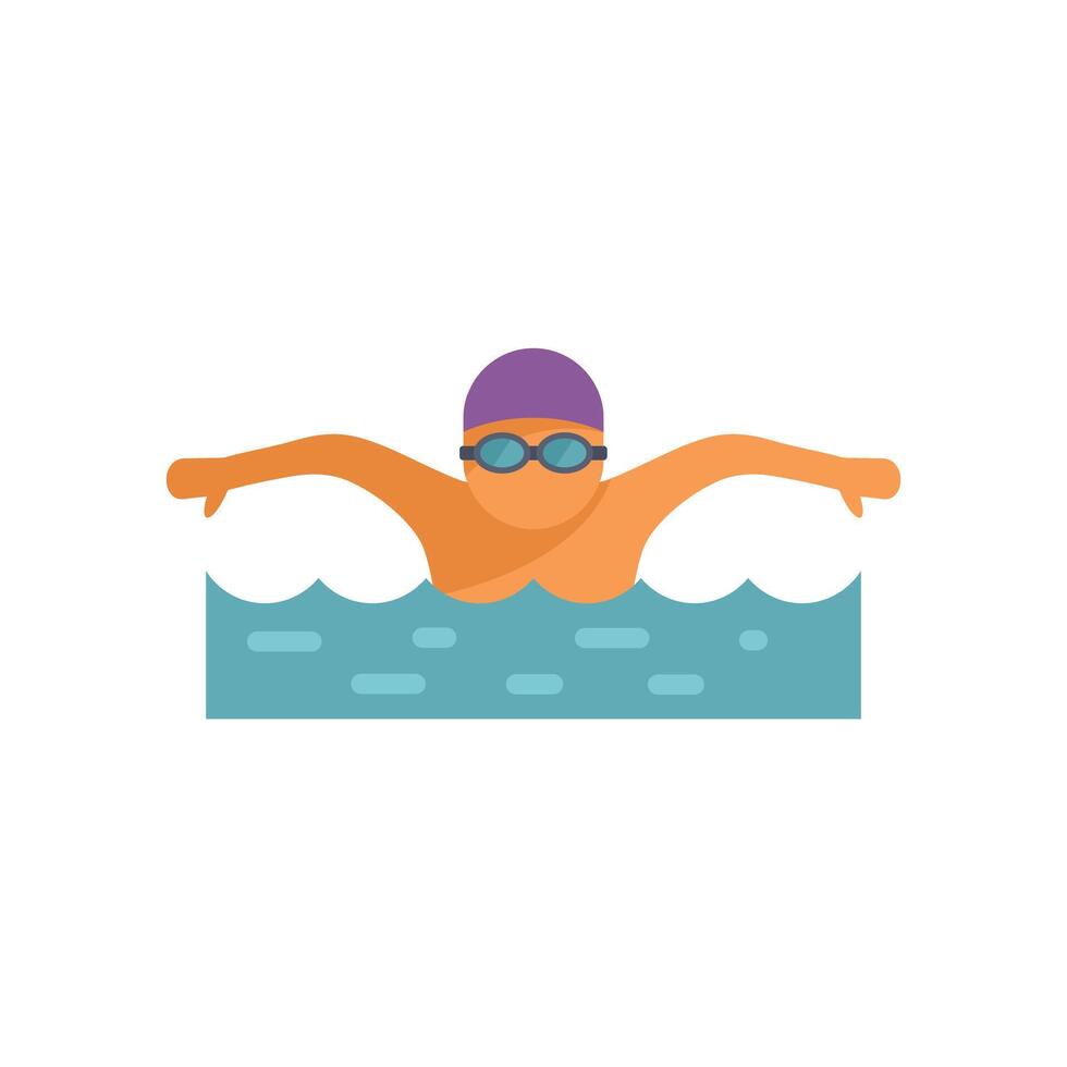 Professional swimmer swimming butterfly stroke illustration vector