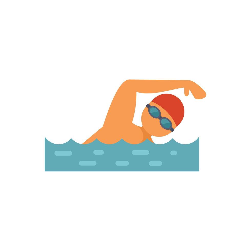 Professional swimmer swimming crawl stroke icon vector