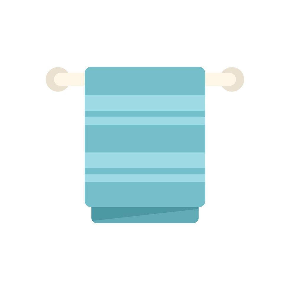 Clean striped bath towel hanging on a towel rail vector