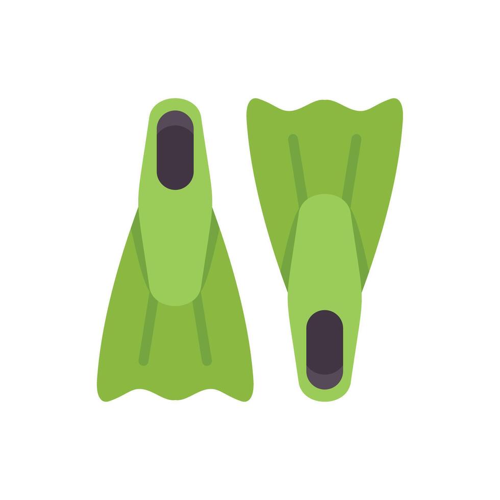Green diving flippers for underwater exploration and swimming vector