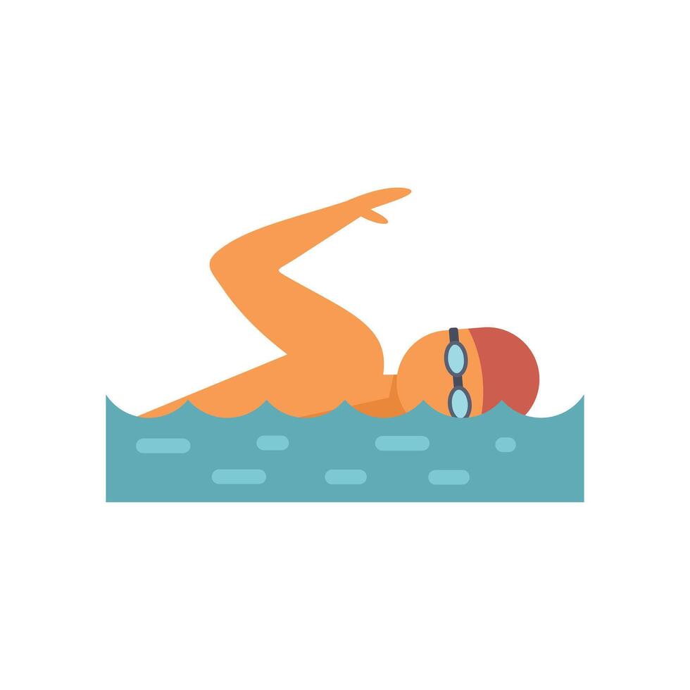 Professional swimmer training for competition in swimming pool vector