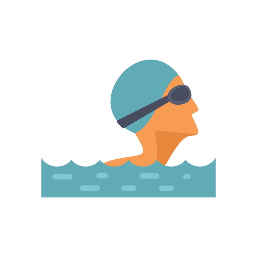 Professional swimmer swimming crawl with goggles in the water vector