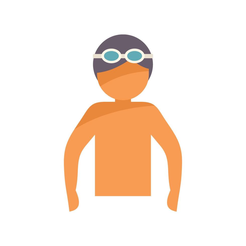 Swimmer character wearing swim cap and goggles ready to swim vector