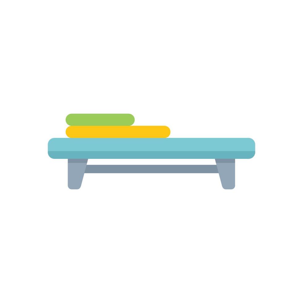 Medical examination table with pillows for patients comfort in hospital vector
