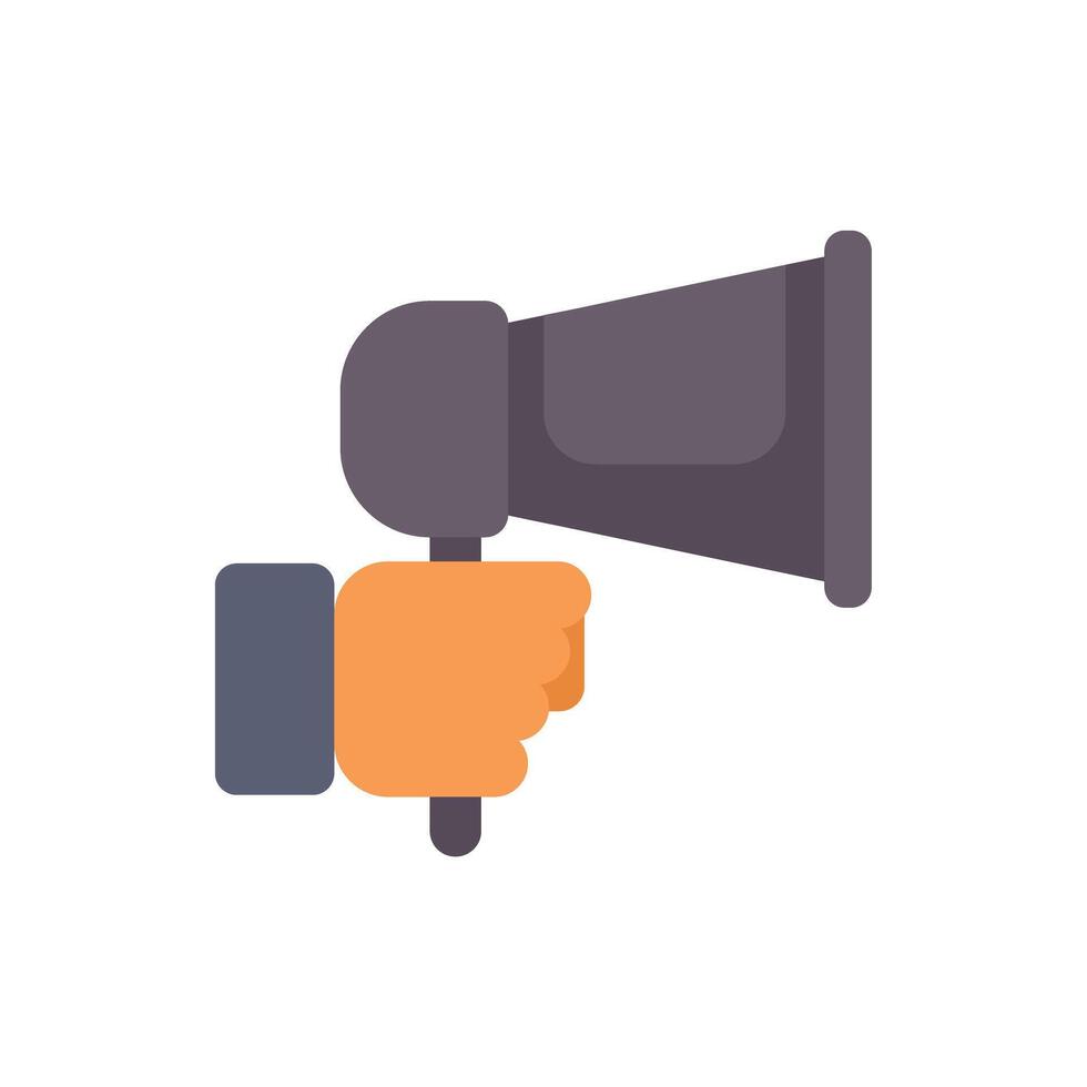 Hand holding megaphone making announcement icon vector