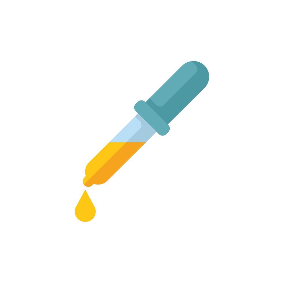 Chemical dropper dripping liquid substance icon vector