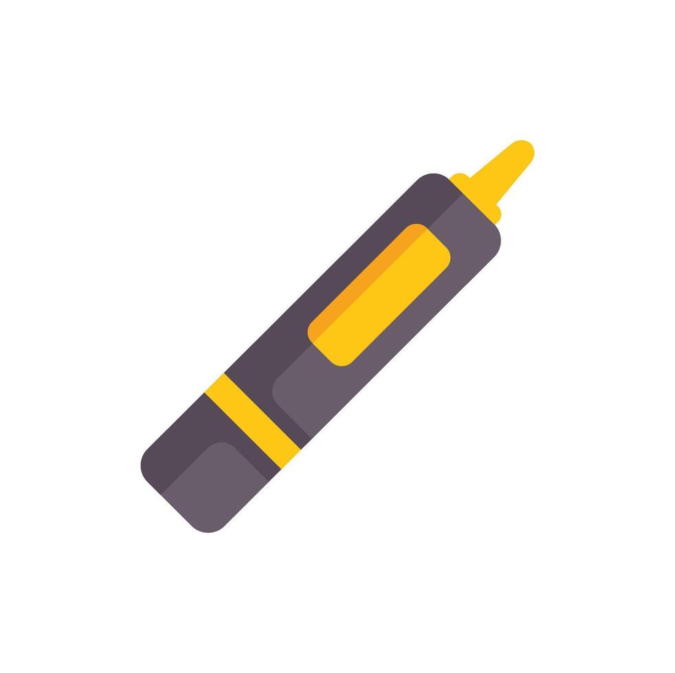 Yellow highlighter pen drawing tool for highlighting text vector