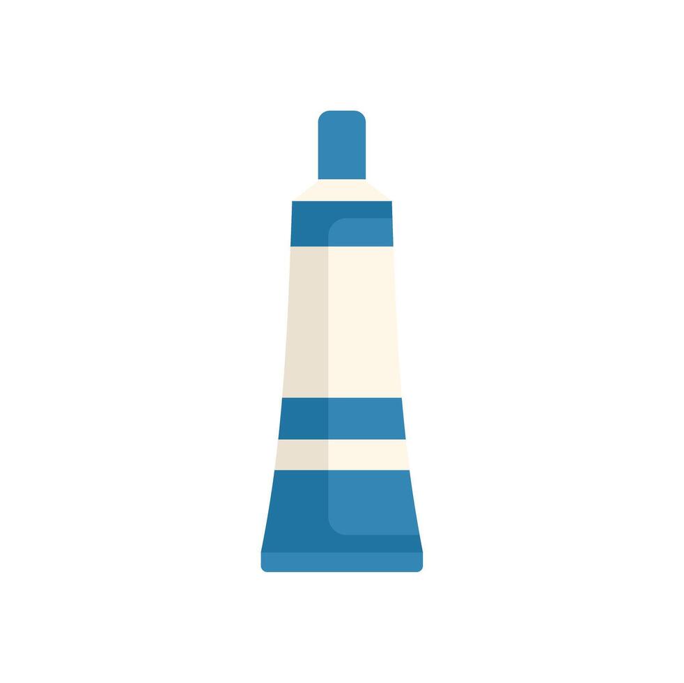 Blue and white ointment tube standing up on white background vector