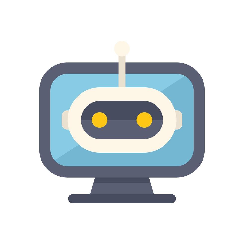 chatbot apareciendo en un computadora pantalla icono vector